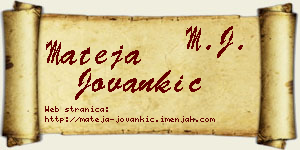 Mateja Jovankić vizit kartica